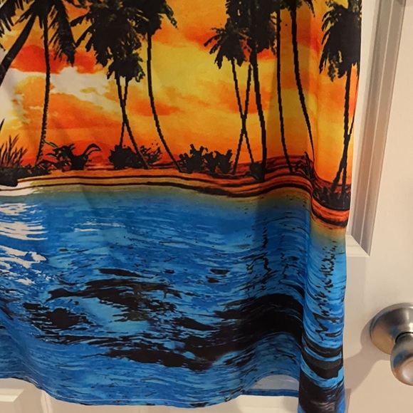 Men’s Hawaiian button down collared shirt size large sunset motif - Picture 10 of 10